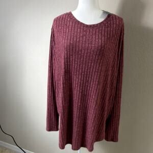 Fantaslook 3XL Knit Pullover Sweater Pink Long Sleeve Women